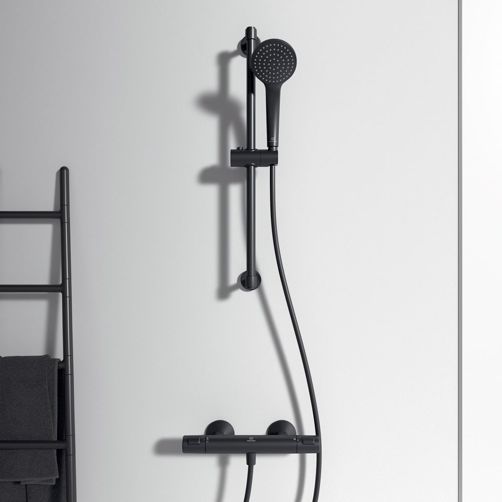 Ideal Standard Idealrain Silk Black M1 Shower Kit With Rail - BD142XG