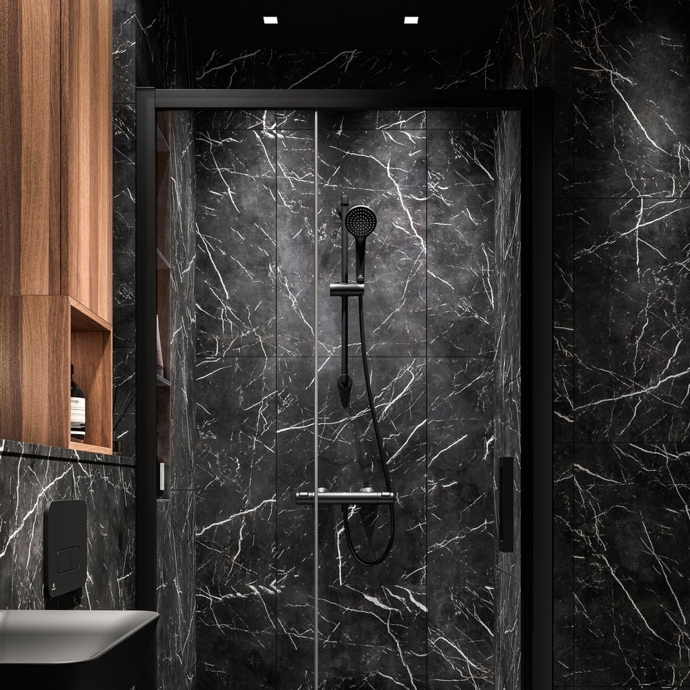 Ideal Standard Idealrain Silk Black M1 Shower Kit With Rail - BD142XG