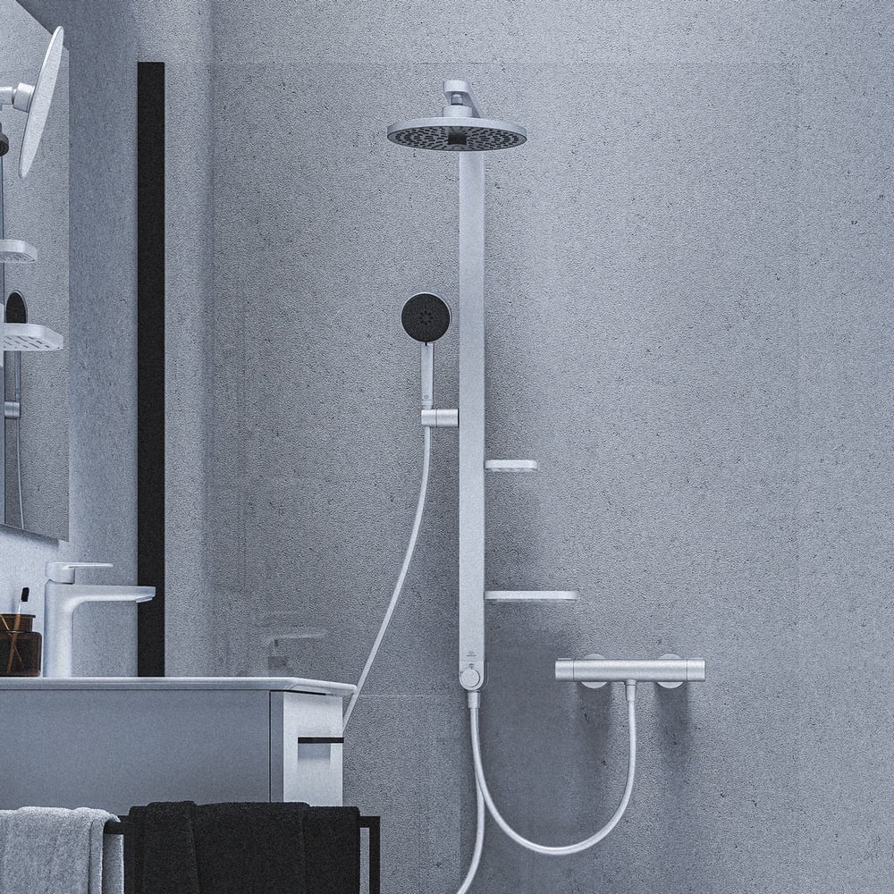 Ideal Standard Ceratherm Alu+ Silver Shower Diverter System - BD585SI
