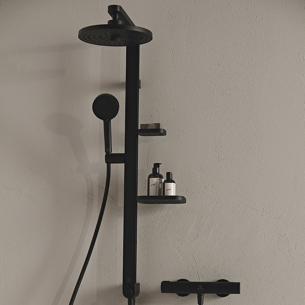 Ideal Standard Ceratherm Alu+ Silk Black Shower Diverter System - BD585XG