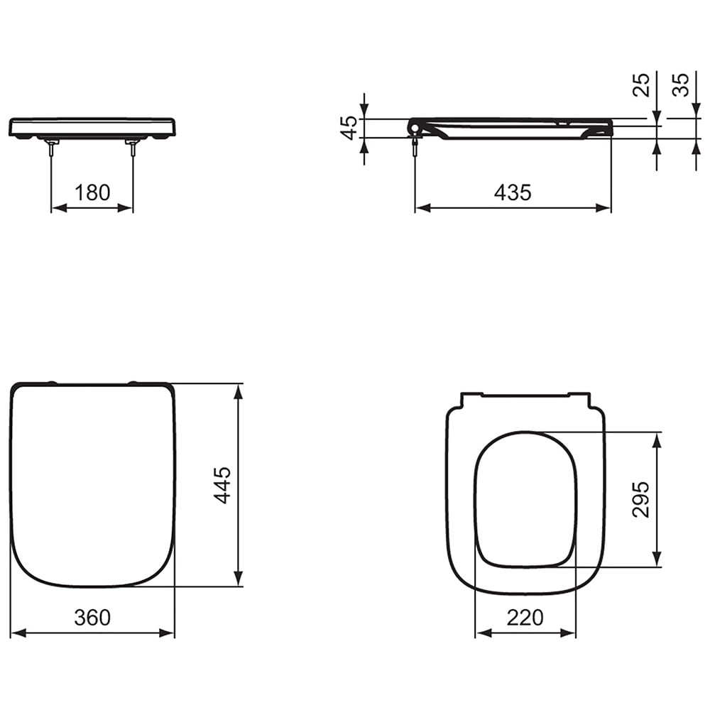 Ideal Standard i.life A White Slow Close Toilet Seat And Cover - T453101
