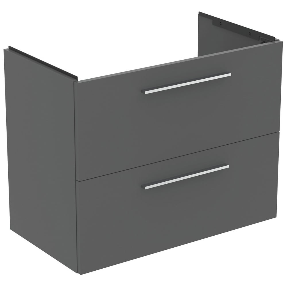 Ideal Standard i.life A Quartz Grey Matt Wall Hung Vanity Unit 80cm With 2 Drawers - T5256NG