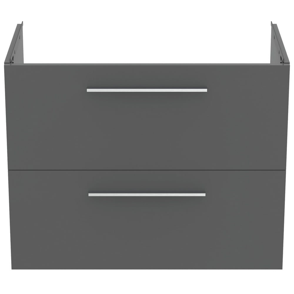 Ideal Standard i.life A Quartz Grey Matt Wall Hung Vanity Unit 80cm With 2 Drawers - T5256NG