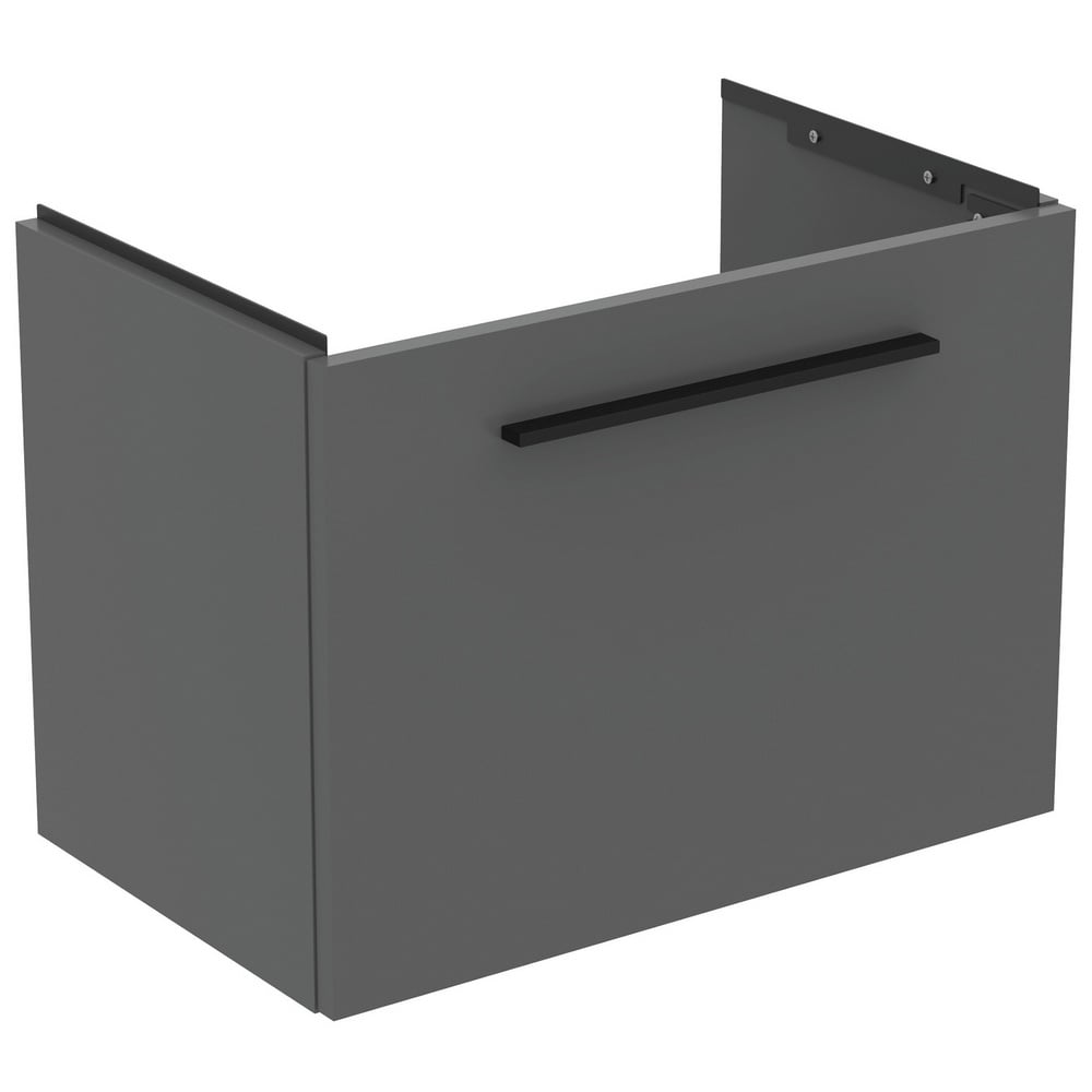 Ideal Standard i.life S Quartz Grey Matt Compact Wall Hung Vanity Unit 60cm With 1 Drawer - T5292NG