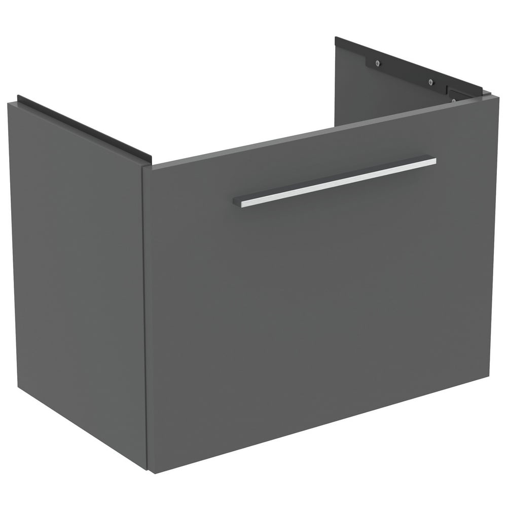 Ideal Standard i.life S Quartz Grey Matt Compact Wall Hung Vanity Unit 60cm With 1 Drawer - T5292NG