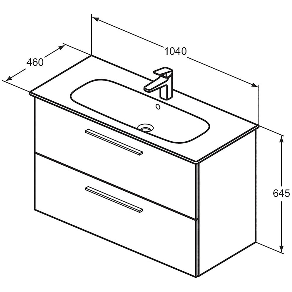 Ideal Standard i.life A Matt White Wall Hung Vanity Unit 100cm With 2 Drawers - T5257DU