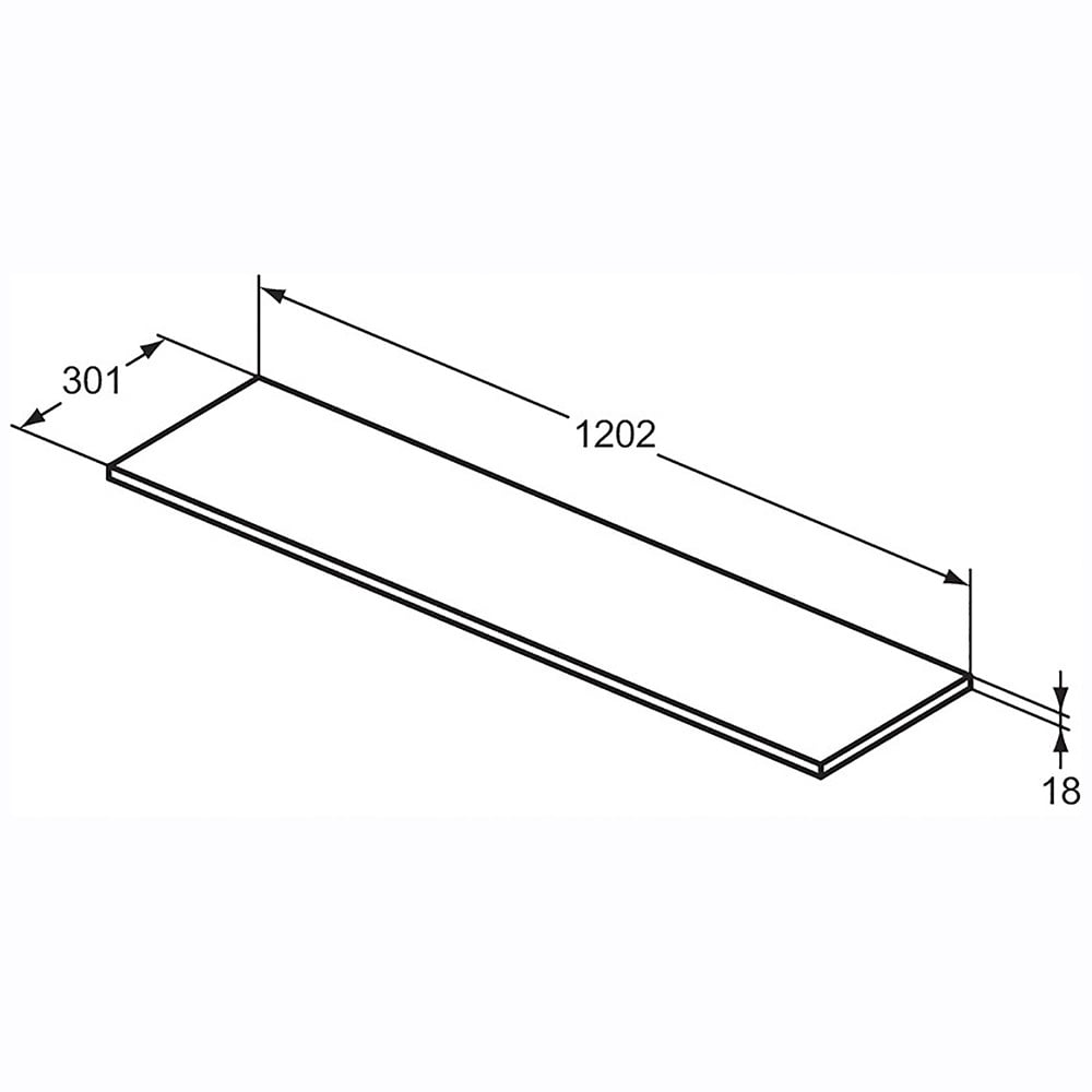 Ideal Standard i.life A Matt Quartz Grey Worktop 120cm - T5265NG
