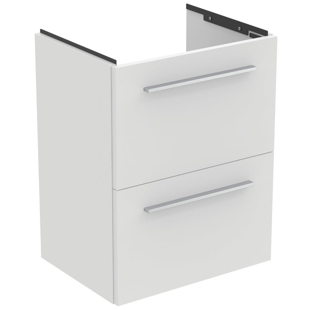 Ideal Standard i.life S Matt White Compact Wall Hung Vanity Unit 50cm With 2 Drawers - T5291DU