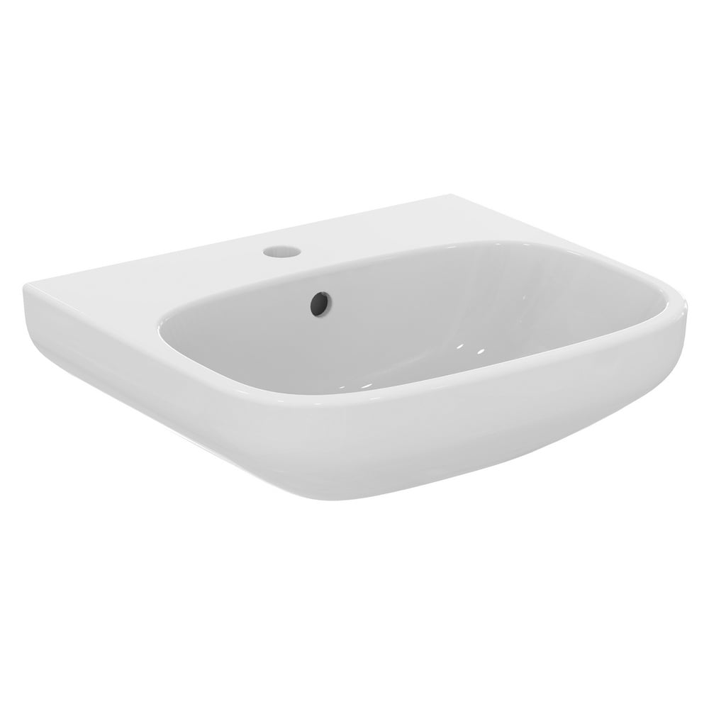 Ideal Standard i.life A White 500mm Ceramic Washbasin 1TH with Semi Pedestal