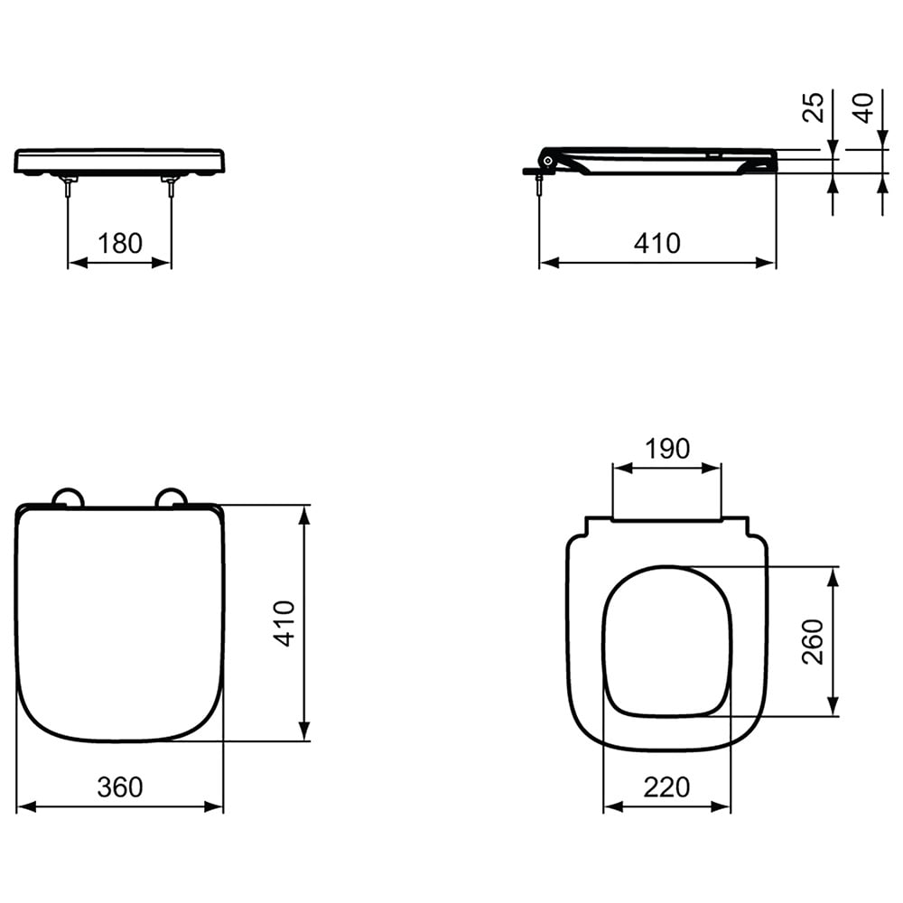 Ideal Standard i.life A & S White Slow Close Compact Toilet Seat And Cover - T473701