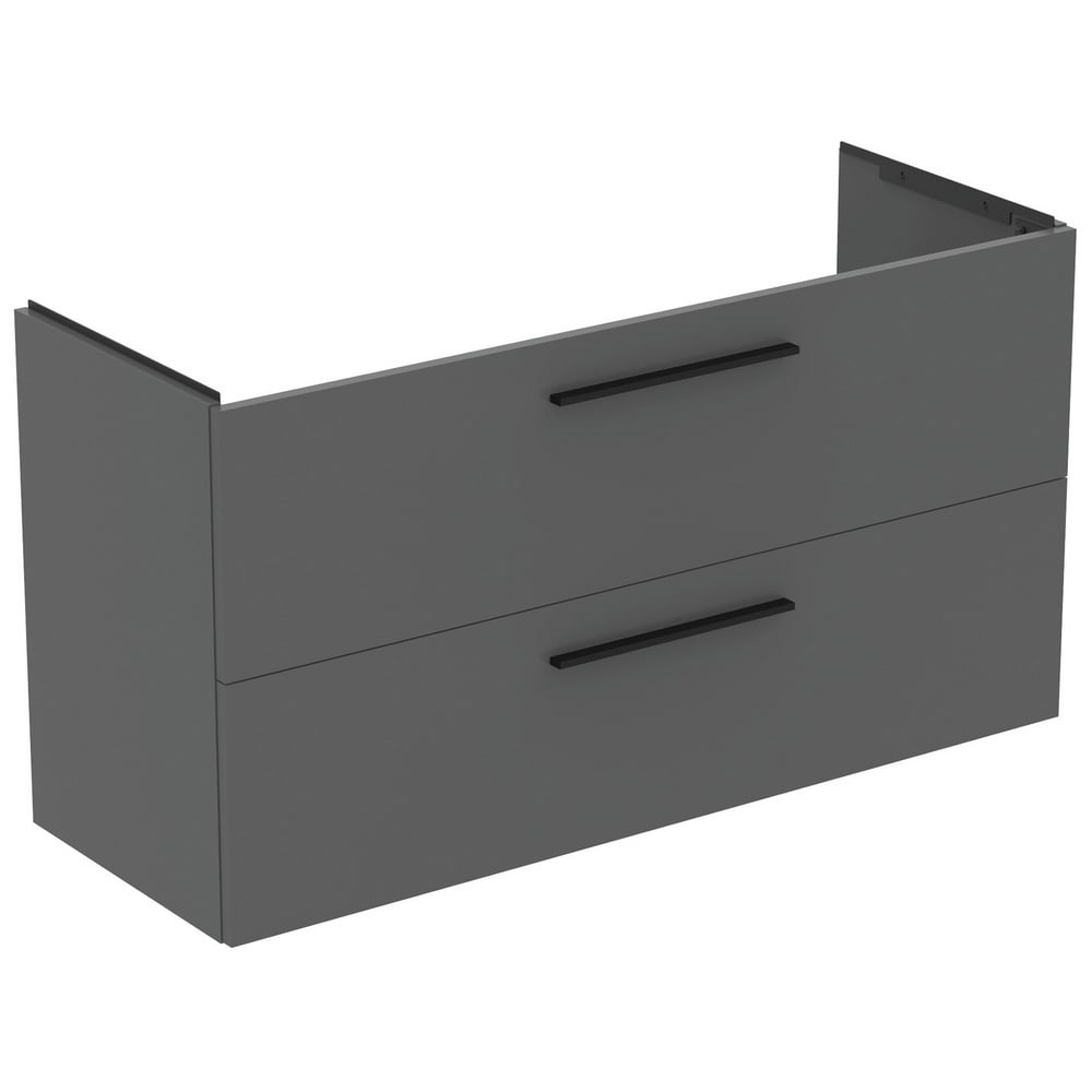 Ideal Standard i.life A Quartz Grey Matt Wall Hung Vanity Unit 120cm With 2 Drawers - T5258NG