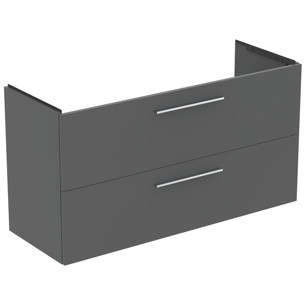 Ideal Standard i.life A Quartz Grey Matt Wall Hung Vanity Unit 120cm With 2 Drawers - T5258NG