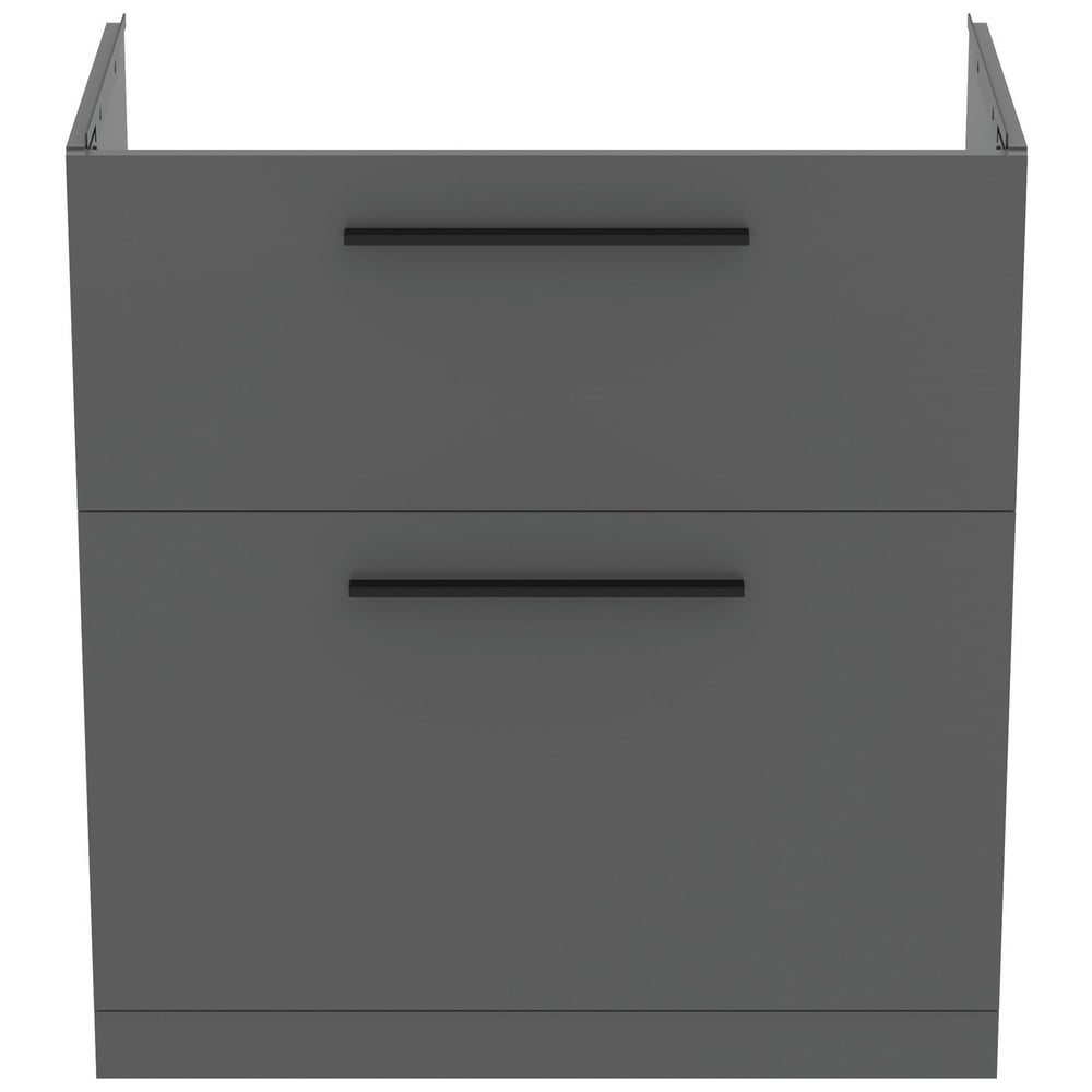 Ideal Standard i.life A Quartz Grey Matt Floor Standing Vanity Unit 80cm With 2 Drawers - T5274NG