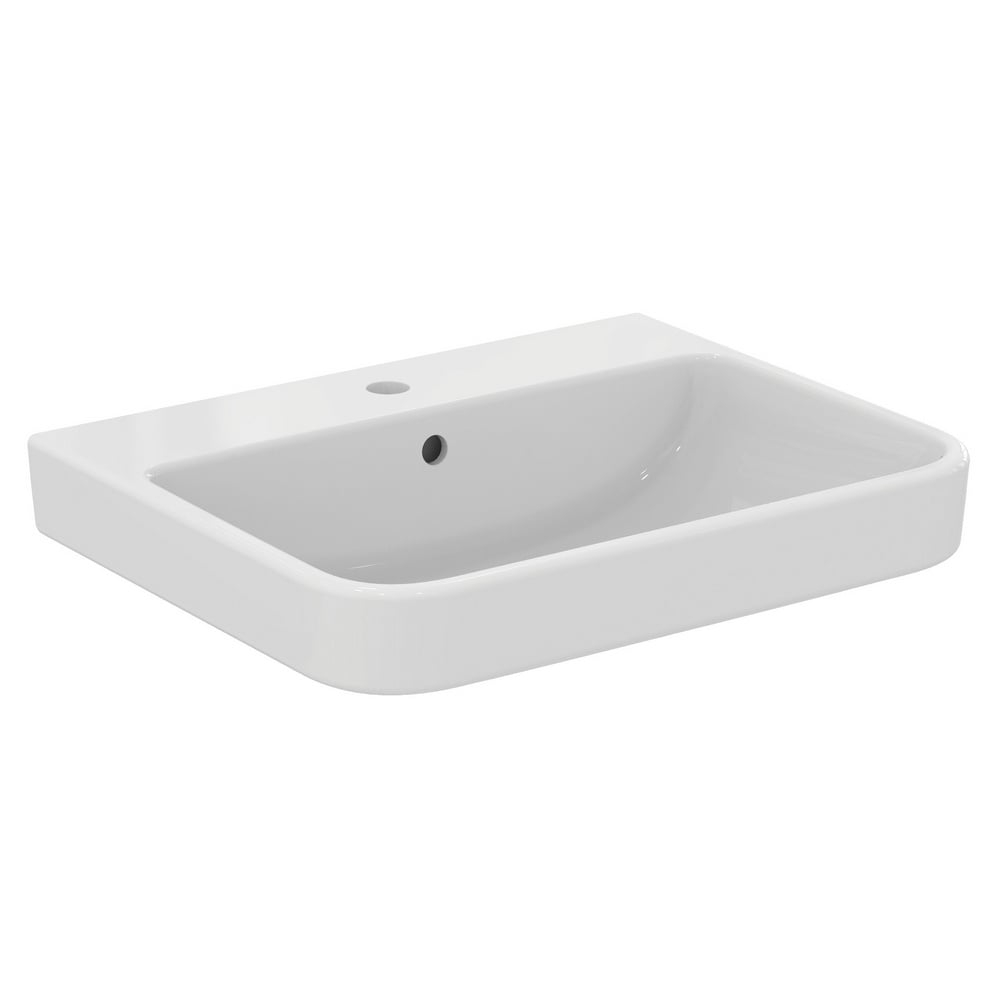 Ideal Standard i.life B White 600mm Ceramic 1TH Basin & Full Pedestal