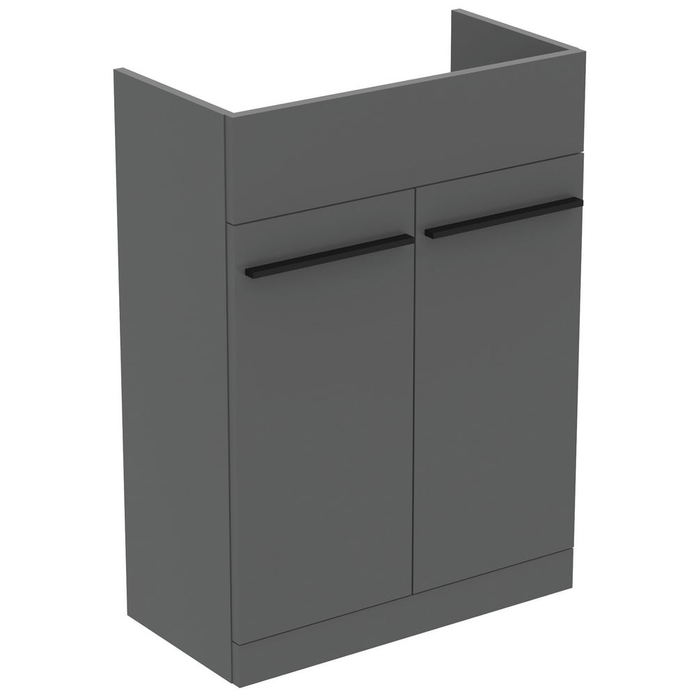 Ideal Standard i.life A Matt Quartz Grey Semi-Countertop Washbasin Unit 60cm With 2 Doors - T5262NG