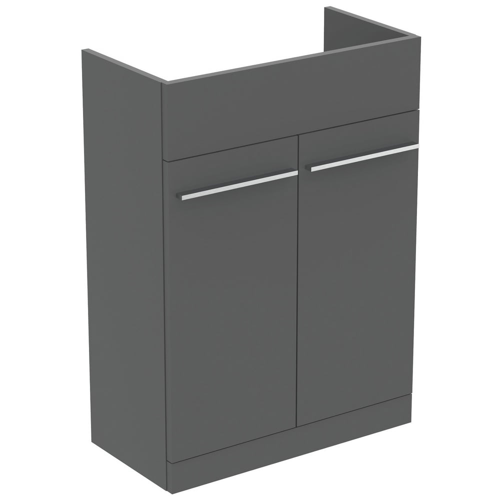 Ideal Standard i.life A Matt Quartz Grey Semi-Countertop Washbasin Unit 60cm With 2 Doors - T5262NG