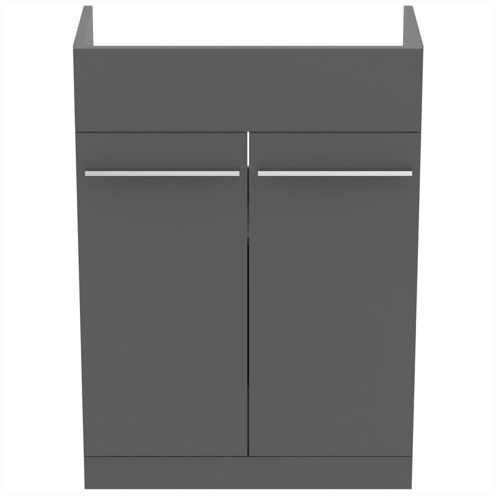 Ideal Standard i.life A Matt Quartz Grey Semi-Countertop Washbasin Unit 60cm With 2 Doors - T5262NG