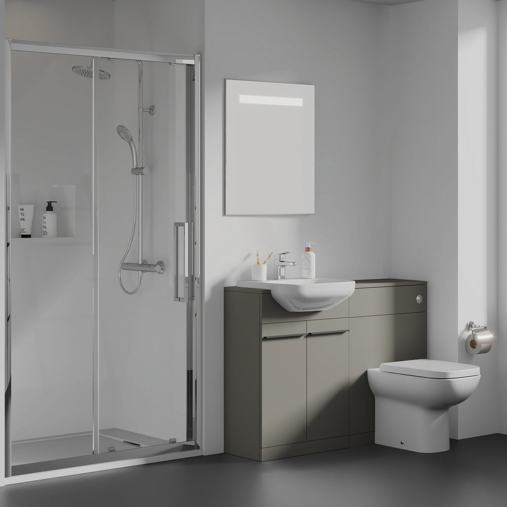 Ideal Standard i.life A Matt Quartz Grey Semi-Countertop Washbasin Unit 60cm With 2 Doors - T5262NG