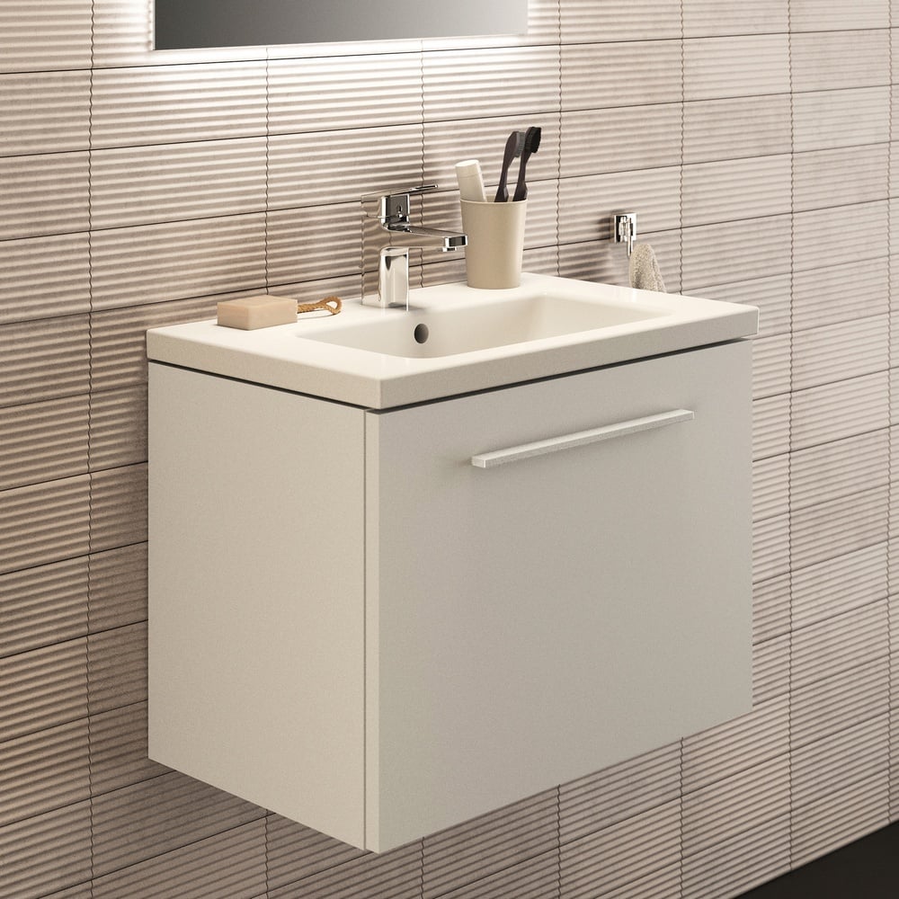 Ideal Standard i.life S Matt White Compact Wall Hung Vanity Unit 60cm With 1 Drawer - T5292DU