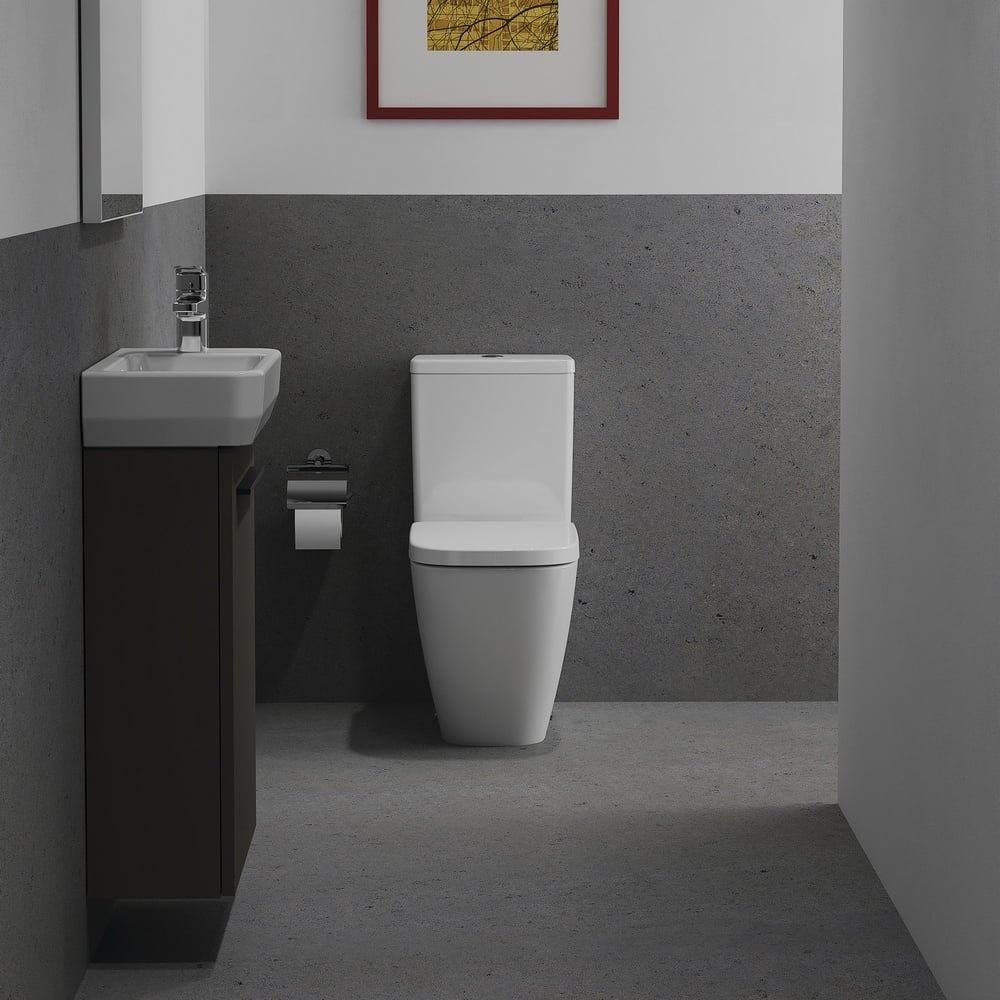 Ideal Standard i.life S Quartz Grey Matt Guest Washbasin Unit 41cm With 1 Door - T5296NG