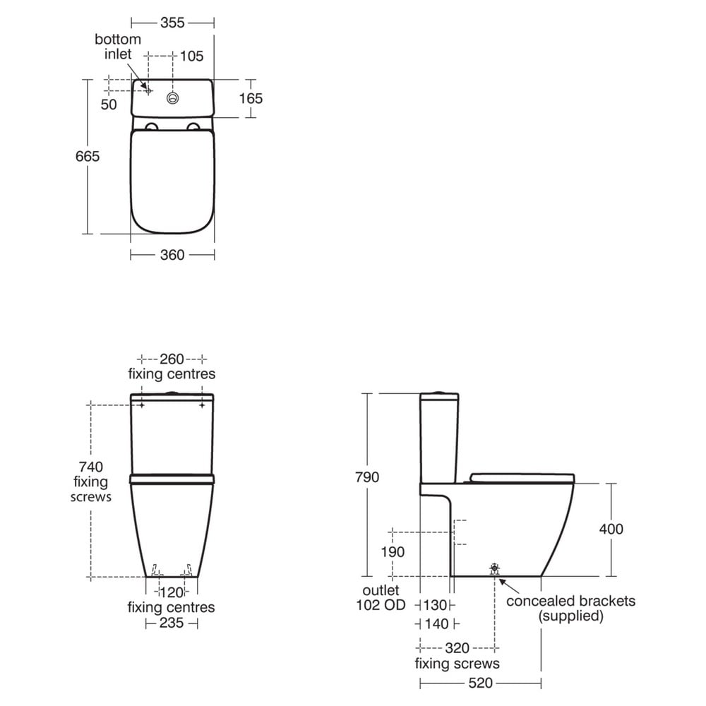 Ideal Standard i.life A & B White Close Coupled 6/4 Litre Dual Flush Cistern - E247901