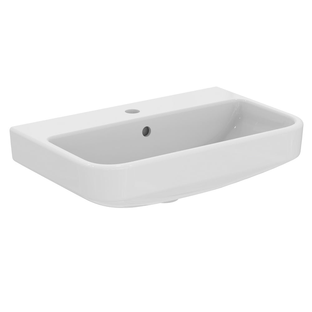 Ideal Standard i.life S White 600mm Compact Ceramic Washbasin & Full Pedestal