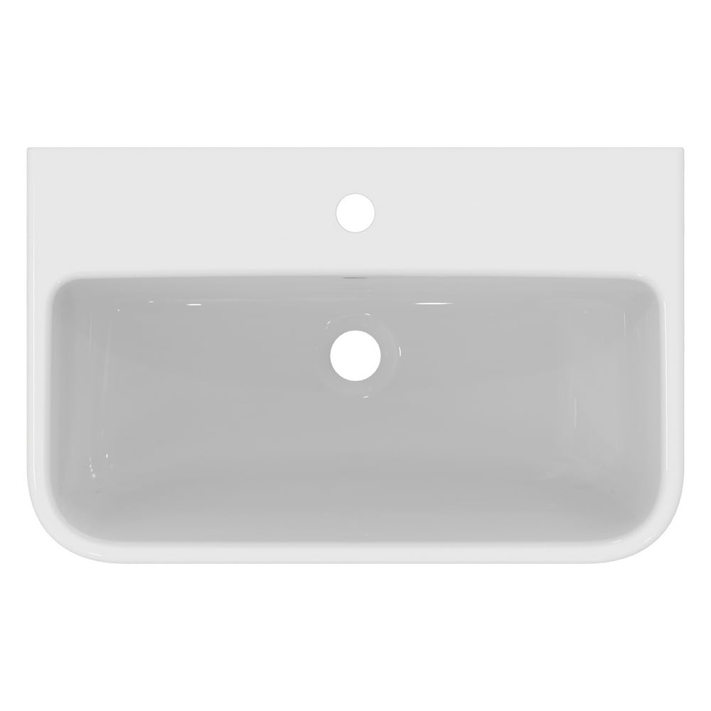 Ideal Standard i.life S White 600mm Compact Ceramic Washbasin & Semi Pedestal