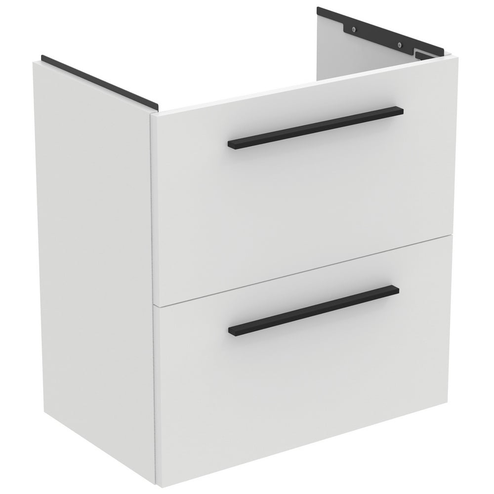 Ideal Standard i.life S Matt White Compact Wall Hung Vanity Unit 60cm With 2 Drawers - T5293DU