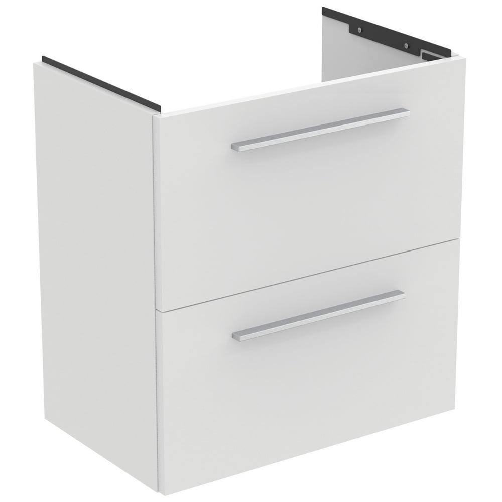 Ideal Standard i.life S Matt White Compact Wall Hung Vanity Unit 60cm With 2 Drawers - T5293DU