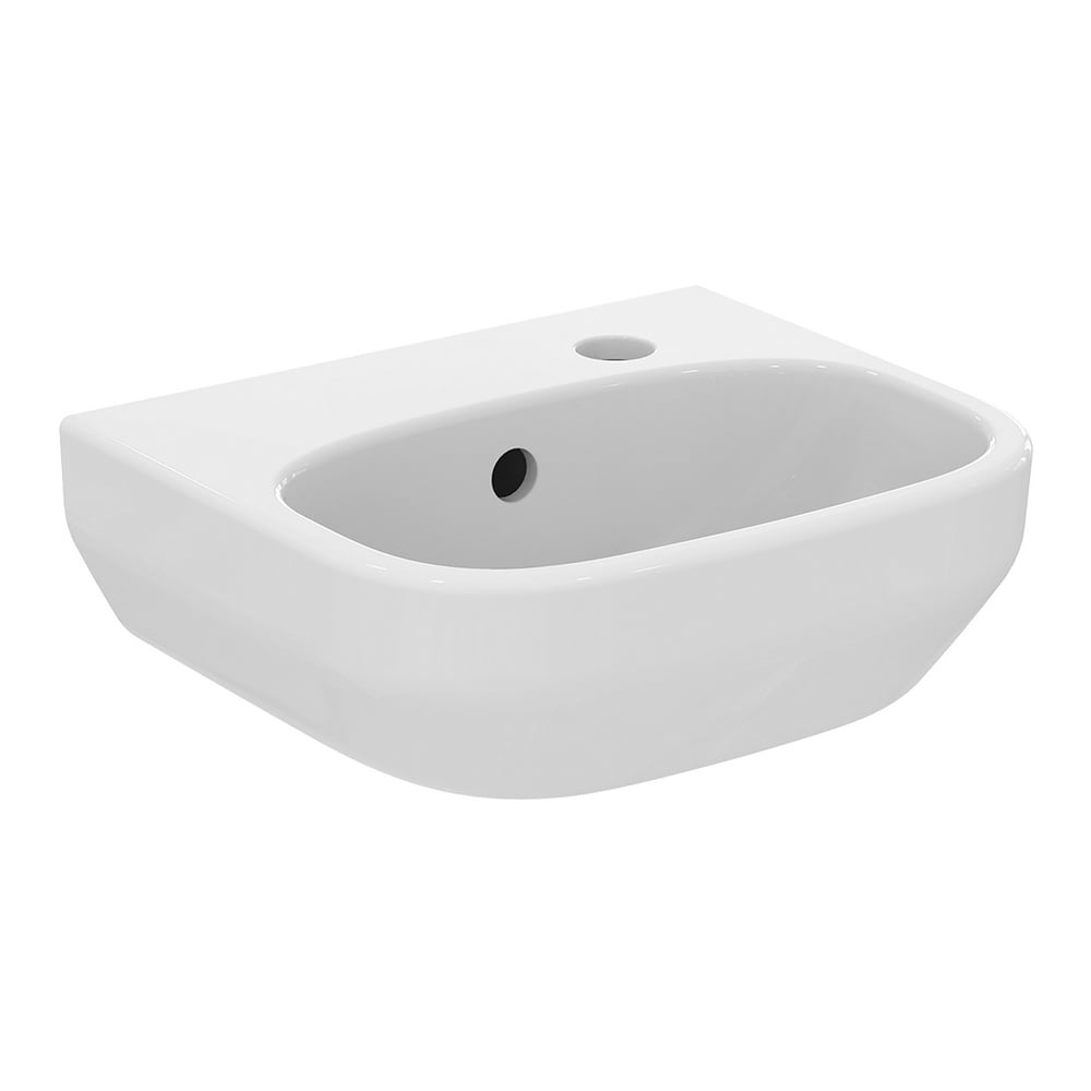 Ideal Standard i.life A White 350mm Ceramic Handwash Basin Right Hand 1TH with Full Pedestal