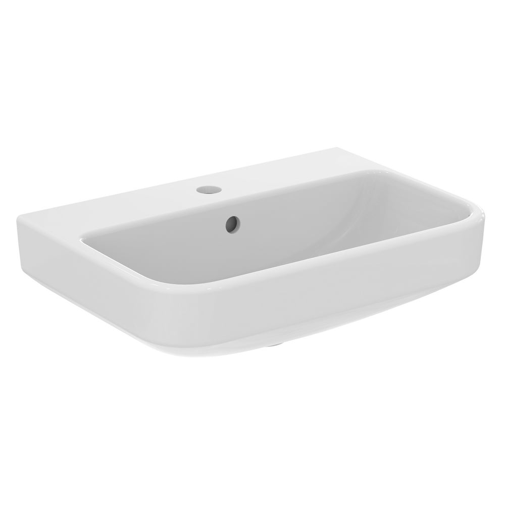 Ideal Standard i.life S White 550mm Compact Ceramic Washbasin & Semi Pedestal