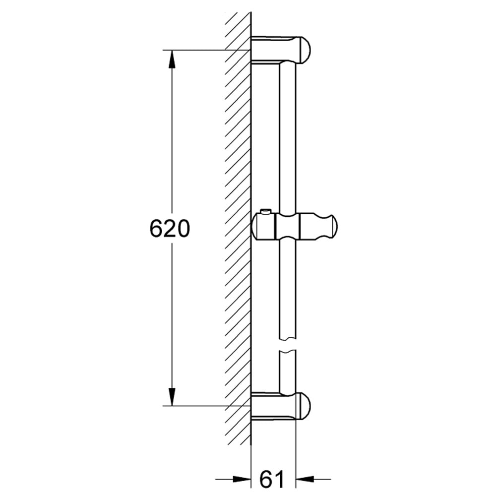 Grohe Tempesta Chrome Shower Rail, 600 mm - 27523000