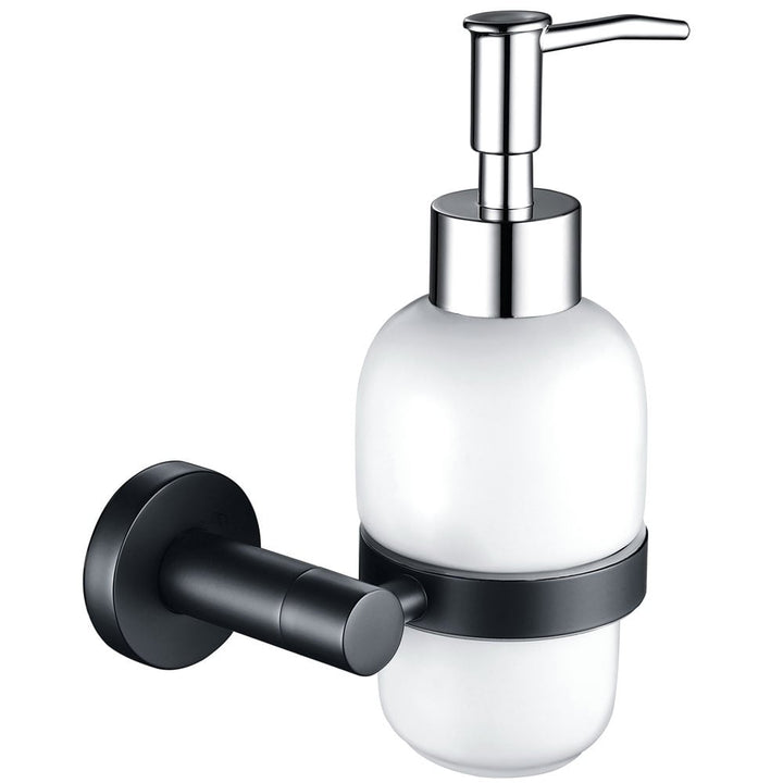 Wall-mounted chrome liquid soap dispenser