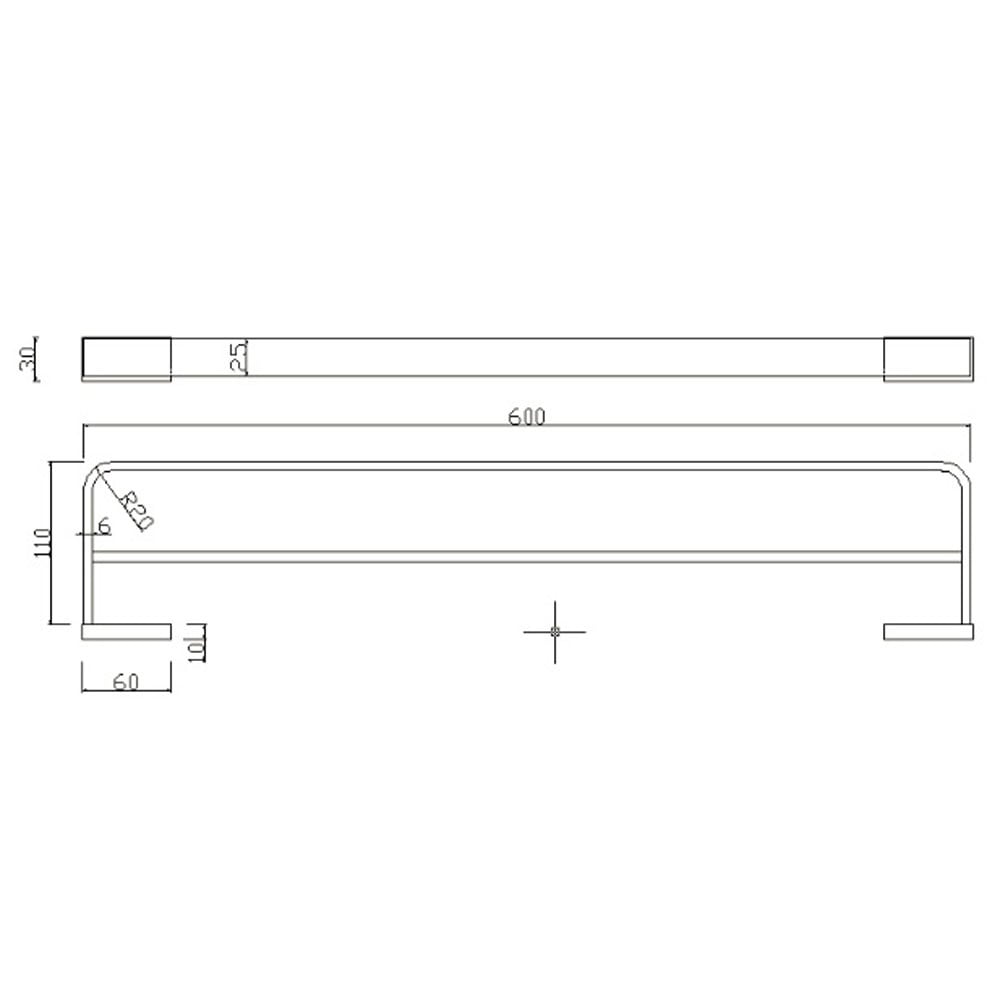 Storm 600mm Square Double Towel Bar in Modern Finishes