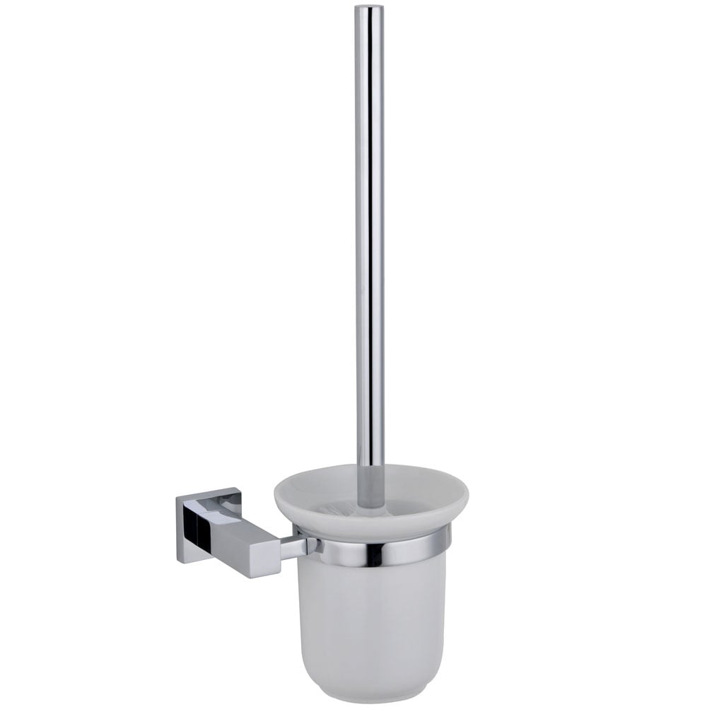 Storm Straight Toilet Brush & Holder with Ceramic Cup