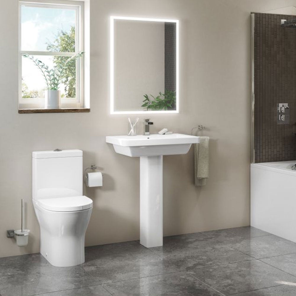 Storm Straight Toilet Brush & Holder with Ceramic Cup