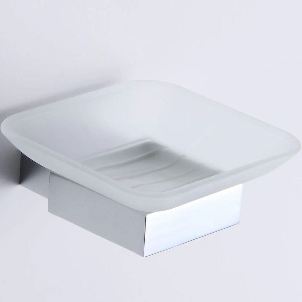 Storm Soap Dish & Holder with Matt Black and Chrome Finishes