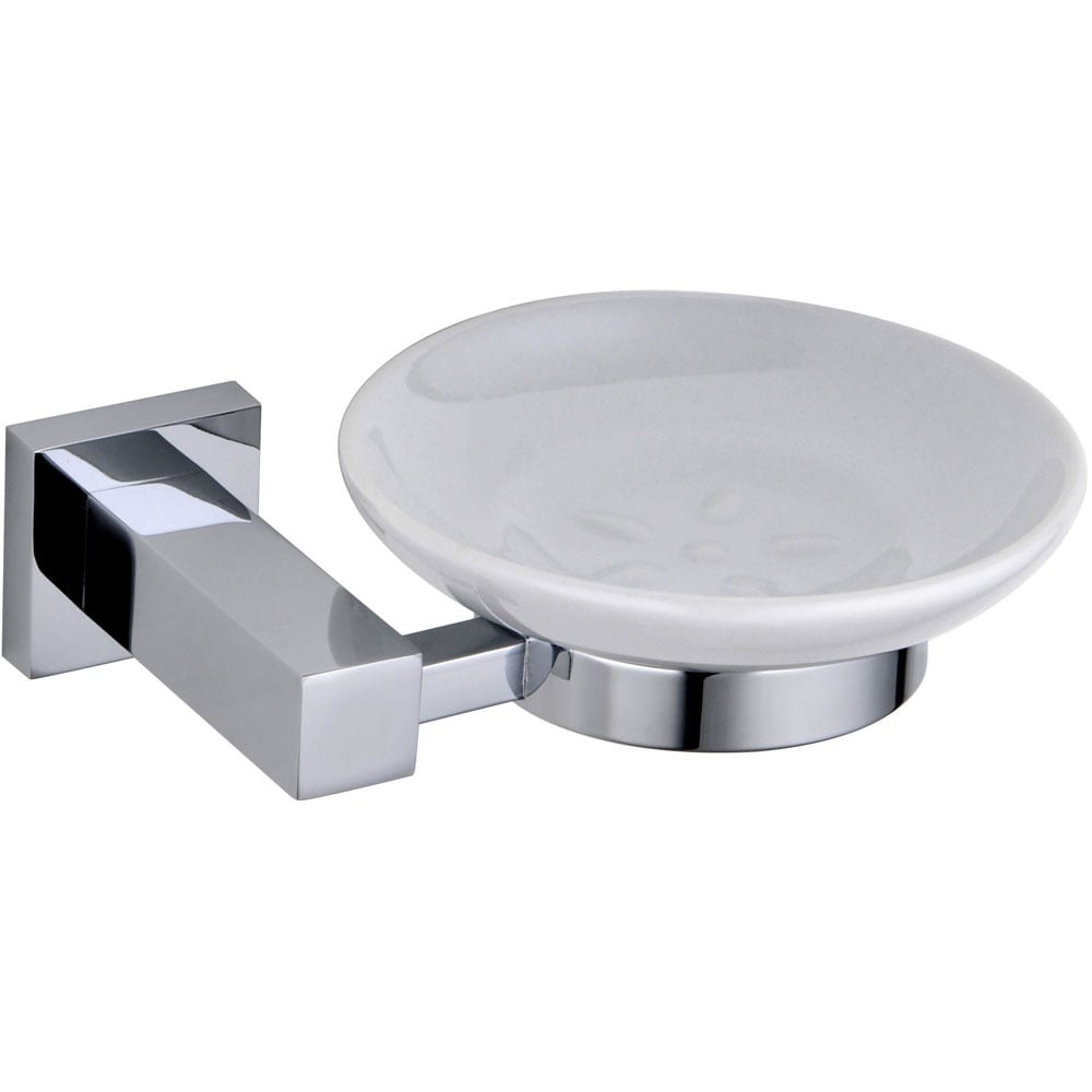 Storm Straight Soap Dish Holder & Ceramic Dish