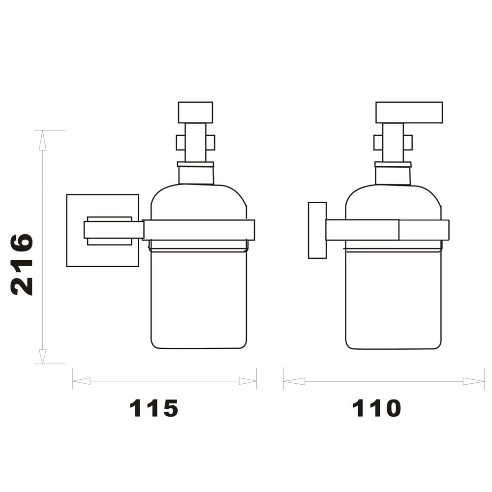 Storm Chrome Pump Soap Dispenser with Straight Holder