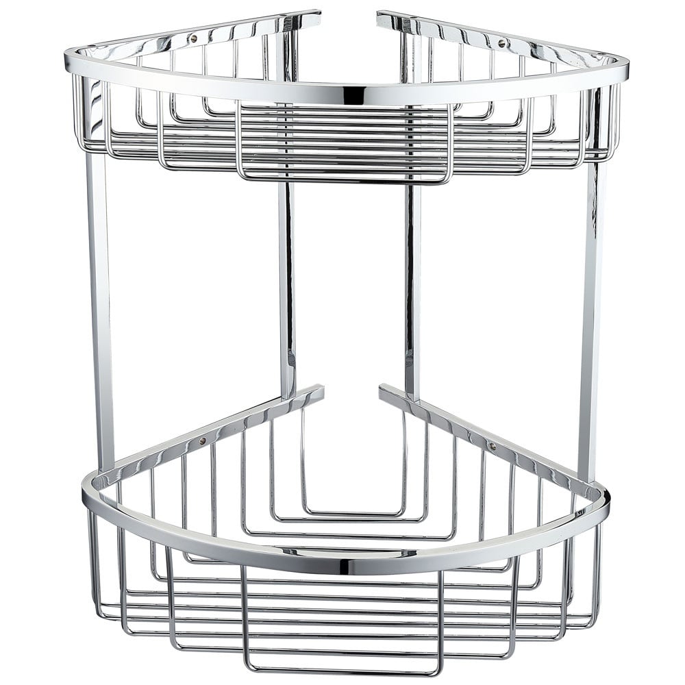 Storm Chrome Deep Double Corner Basket with Matt Black Finish