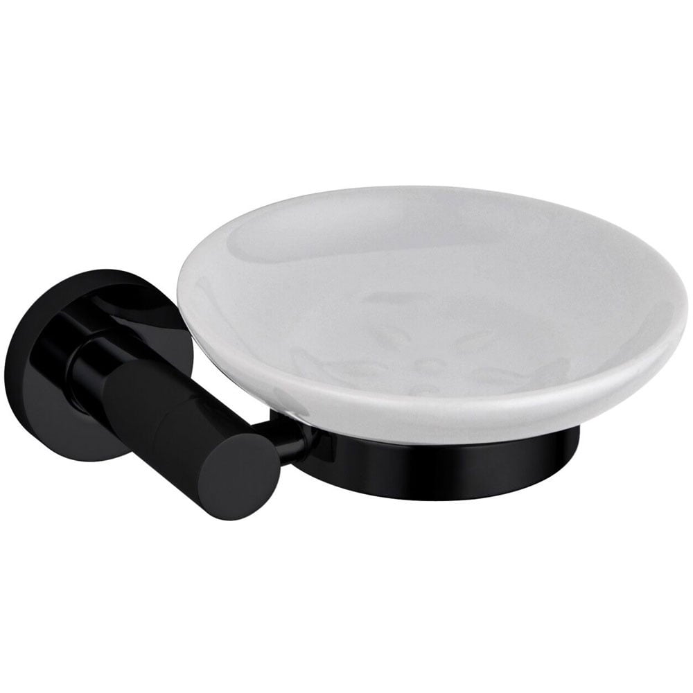 Storm Round Soap Dish Holder & Ceramic Dish
