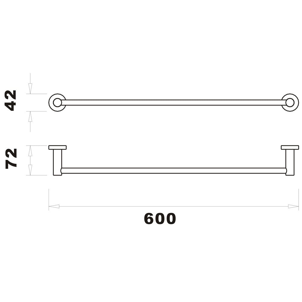 Storm 600mm Round Towel Bar