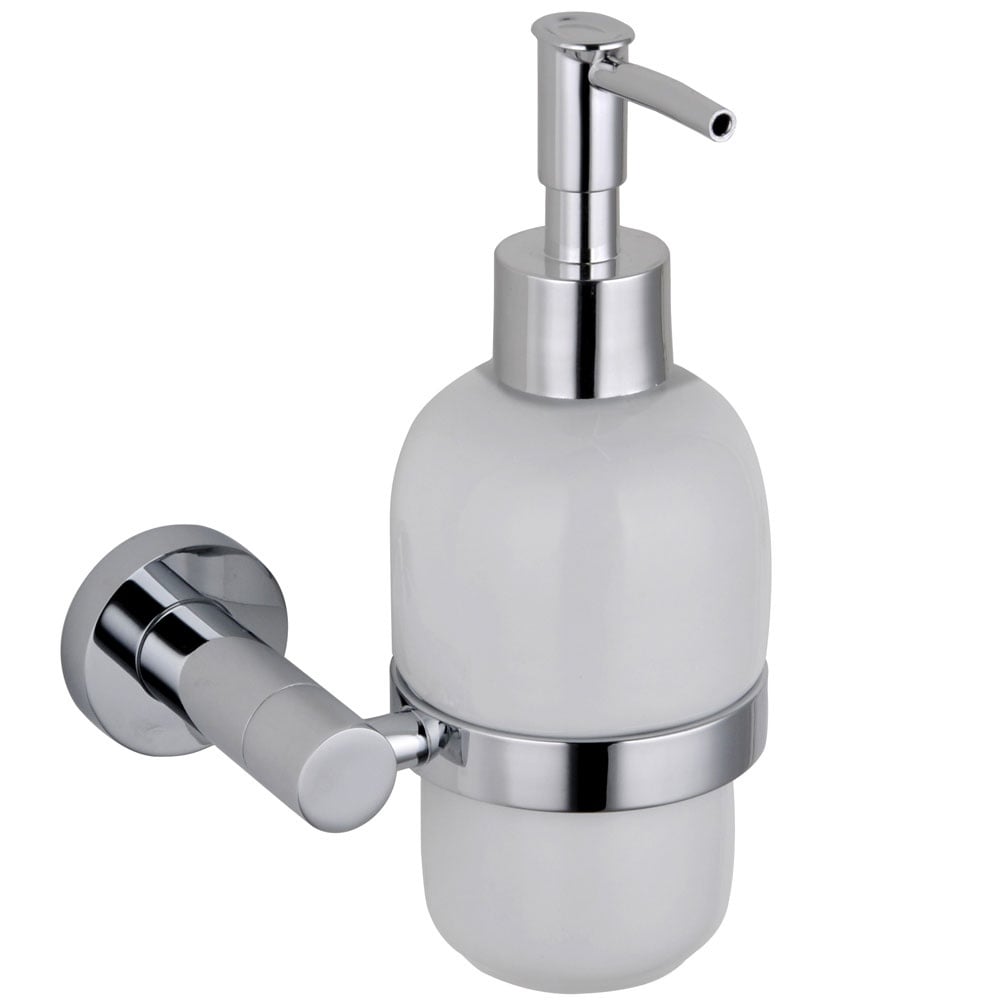 Storm Chrome Pump Soap Dispenser with Holder