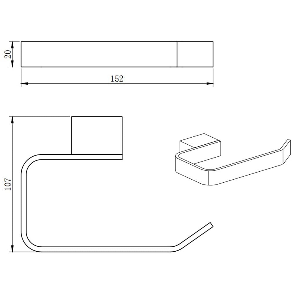 Storm Toilet Roll Holder with Matt Black and Chrome Finishes, Modern Bathroom Accessory