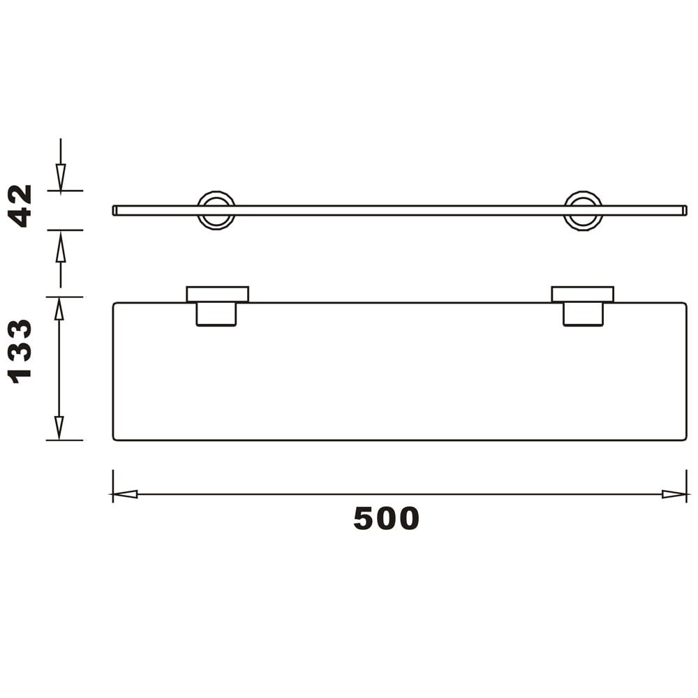 Storm 500mm Glass Shelf