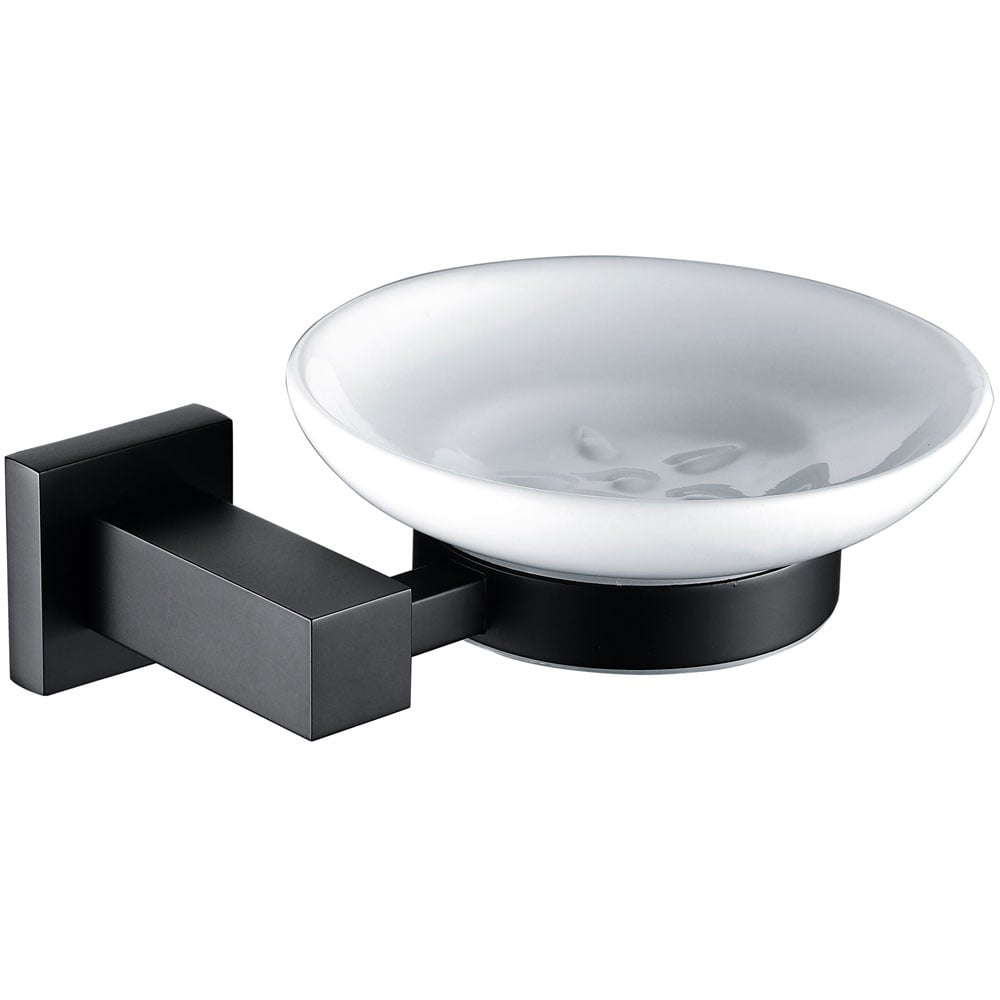 Storm Straight Soap Dish Holder & Ceramic Dish