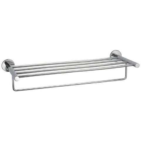 Storm 600mm Rounded Chrome Towel Rack & Bar