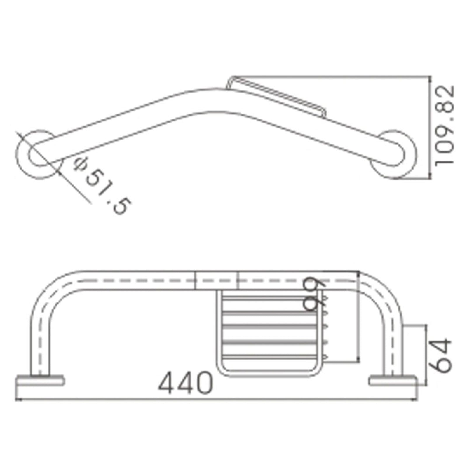 Storm Grab Rail with Soap Holder