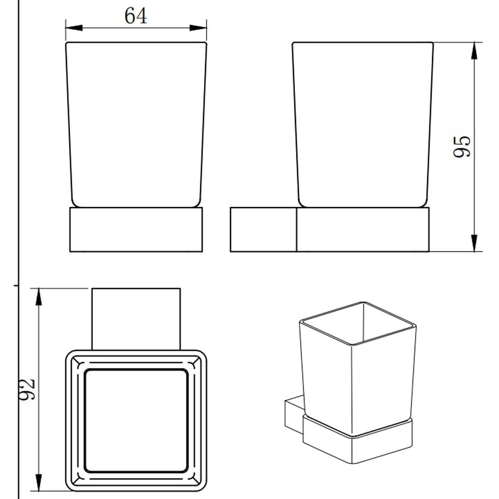 Storm Tumbler Holder & Cup with Modern Design for Bathroom or Kitchen Use