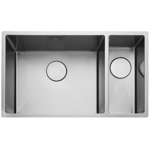 Rangemaster Kube 1.5 Bowl Satin Stainless Steel Kitchen Sink & Waste Rh